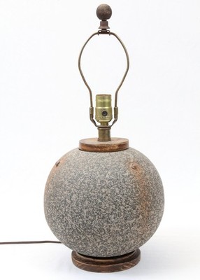 Japanese Studio Pottery Orb Sphere Vintage Table Lamp Mid Century Modern Vase