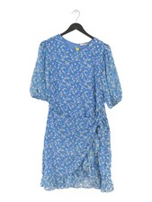 NA-KD Wrap Midi Dress in Blue