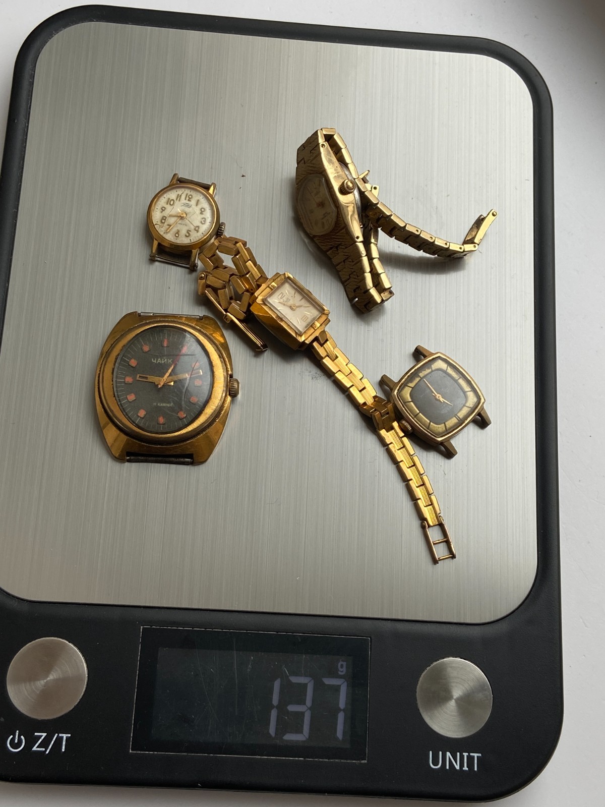 Vintage WRIST WATCH SCRAB AU G GOLD PLATED 10 MICRONS 137 GRAMS G PLAQUE