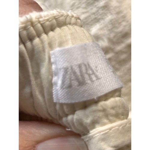Zara Girls Textured Woven Knit Shorts Raw Hem Pockets Preppy Casual Cream Size 7 - Picture 5 of 11