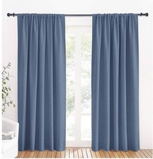 NICETOWN Blackout Curtains 70  x 95  Set of 2 Panels Navy Blue Rod Pocket / Loop