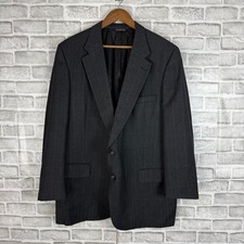 Burberrys Vintage Mens Grey Plaid Blazer Sport Coat Bloomingdales 2-Button 44R