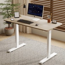 55 In Electric Standing Desk Height Adjustable Home Office Computer Table Oak