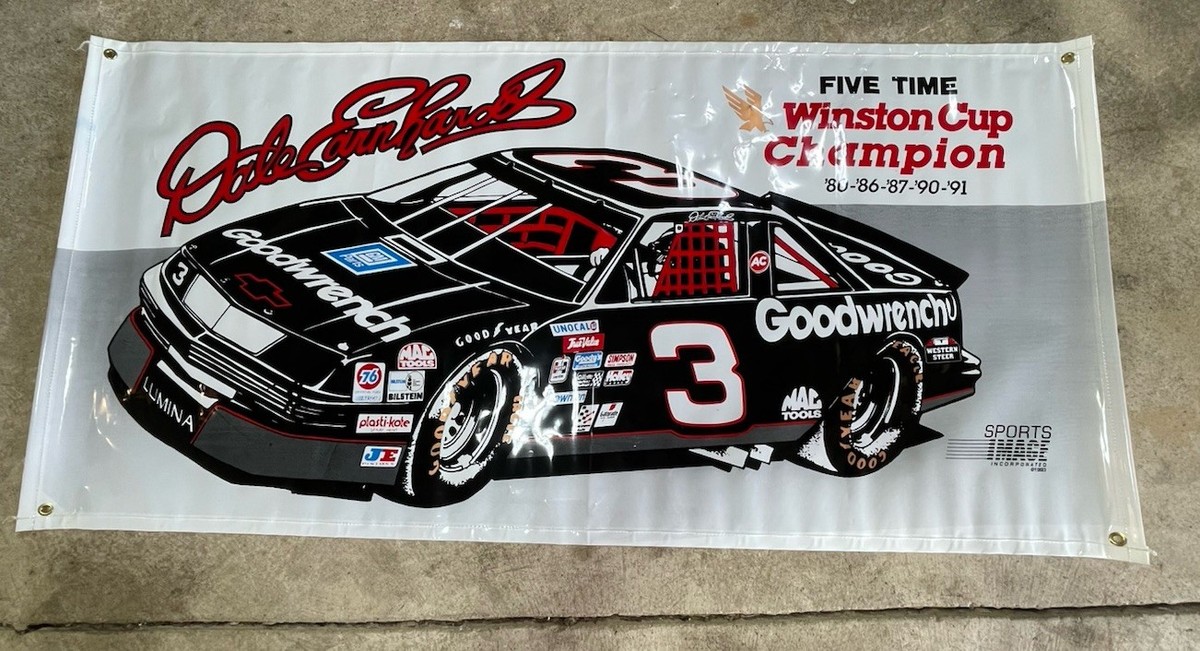 Vintage Dale Earnhardt “5 Time Winston Cup Champion” Banner 1993