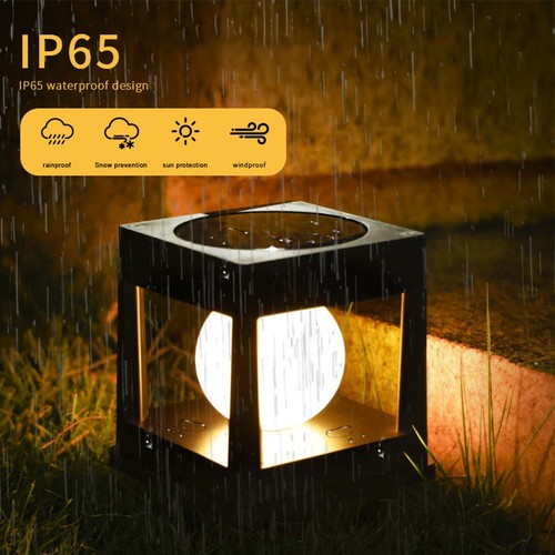 Lanterne Solaire LED Extérieur - Poteau Décoratif En ABS+PS, Noir, étanche, Commande Crépusculaire