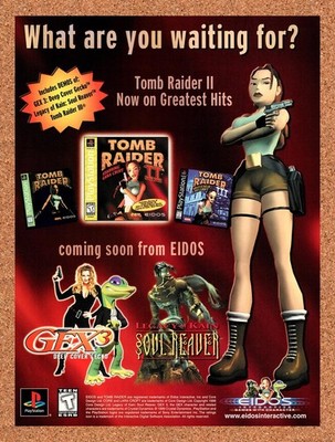 1999 Tomb Raider Trilogy PS1 Original Advertisement / Retro Promo v2