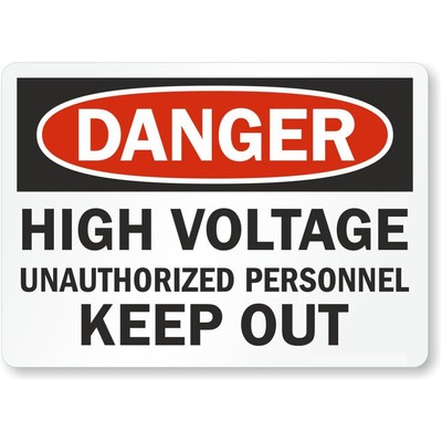 High Voltage Danger Aluminum Weatherproof Sign b01901