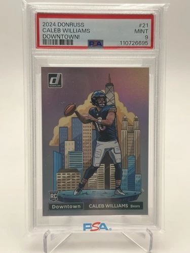 2024 Panini Donruss - Caleb Williams - DOWNTOWN - #21 - Rookie Card - RC - PSA 9
