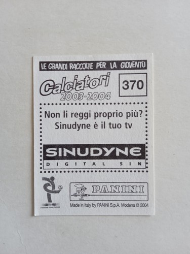 FIGURINA CALCIATORI PANINI 2003/04 SAMPDORIA CARROZZIERI n 370 CON VELINA - Imagen 2 de 2