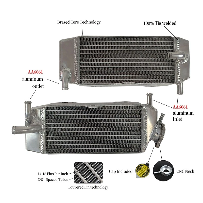 Алюминиевый радиатор для 2001-2005 Yamaha YZ250F / 2001-2006 Yamaha WR250F - Изображение 2 из 4