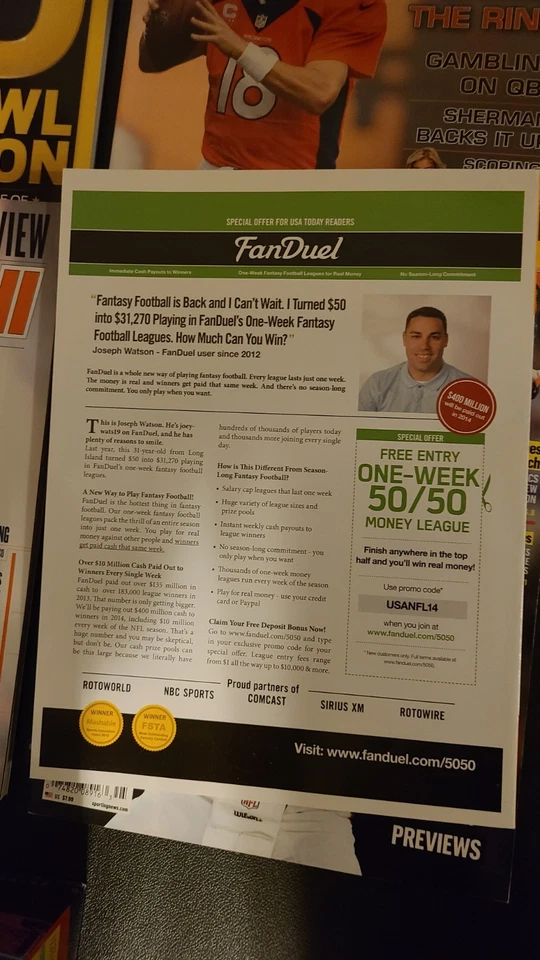 Lote de revistas NFL año 2014 y revista de historia del Super Bowl - 5 revistas Foto 3 de 4