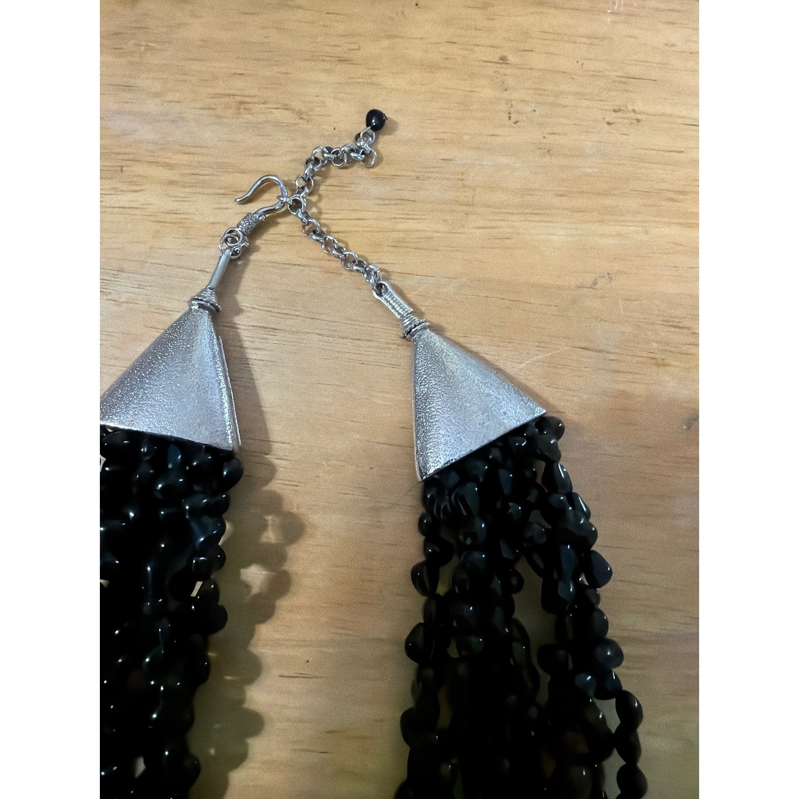 Chic Statement Multi Strand Black Bead Necklace - image 3