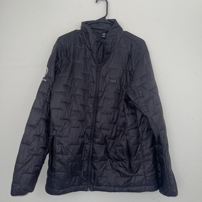 Helly Hansen Lifaloft Insulator Black Full Zip Quilted Puffer Men s Jacket Sz L