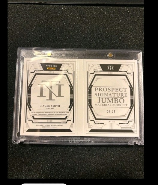 2025 National Treasures Baseball Hagen Smith /35 Auto Jumbo Patch Booklet PR-HGS view 2