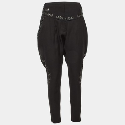 Givenchy Hose schwarz Krepp Ösendetail M