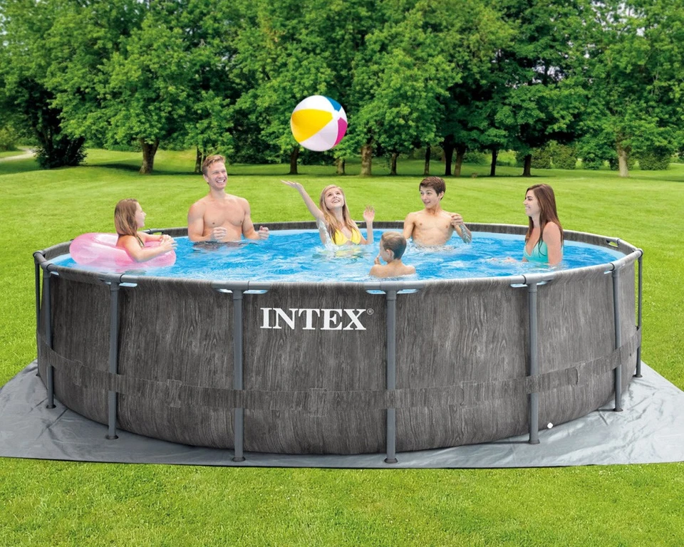 INTEX Komplettset Frame Pool Greywood Ø 457x122cm Filterpumpe Swimmingpool - Bild 3 von 4