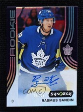 2019-20 Upper Deck Synergy Rookies Purple 6/38 Rasmus Sandin #83 Auto 00so