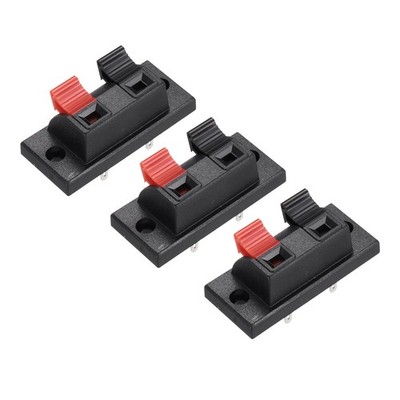 3Pack 2Way Spring Terminal Clip Push Release Connector Plate Strip Block WP2-1
