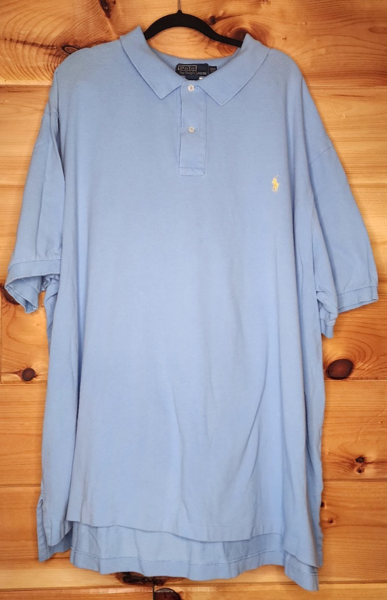 Polo Ralph Lauren uomo 4XB BIG blu chiaro logo pony manica corta camicia