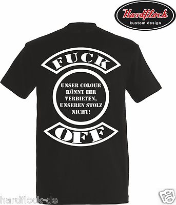 T-Shirt Fuck Off Kutten verbot colour mc ac ab rocker biker harle rod chapter sg
