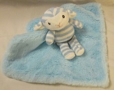 Kellytoy Blue Stripe Lamb Sheep Lovey Plush Security Blanket Rattles
