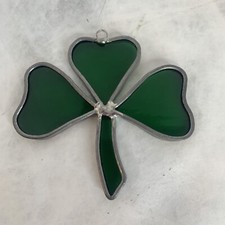 Stained glass Clover St Patrick  s window hanger Irish Sun Catcher