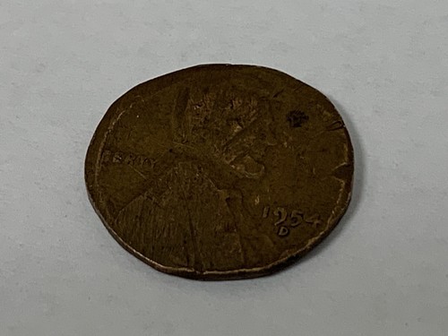 1954 D Deformed Lincoln Head Wheat Penny U.S. Once Cent Coin - Picture 2 of 10