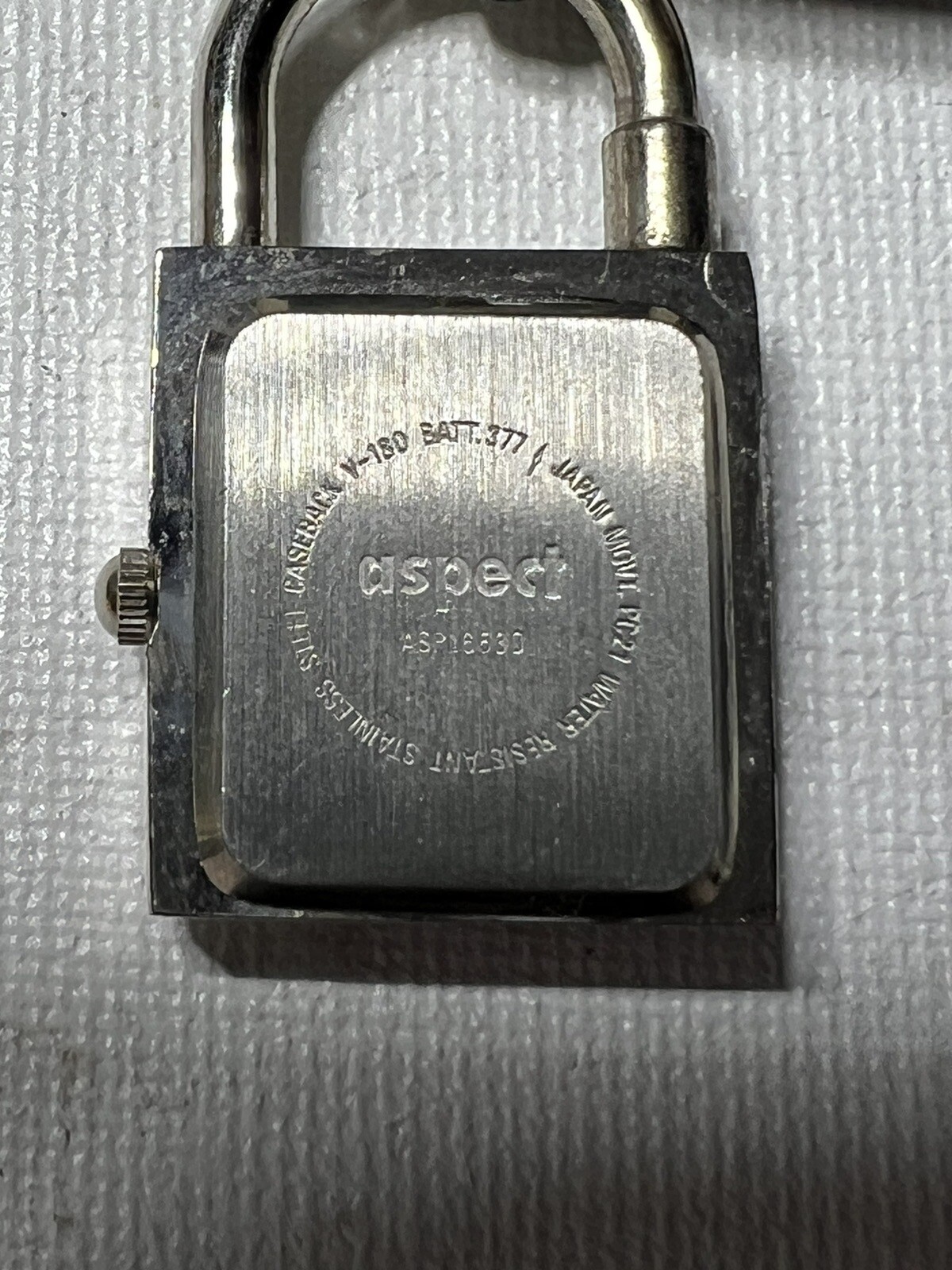 Aspect Silver Tone Accent Rectangle locket lock d… - image 5