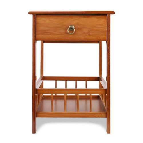 2 Tier End Table Sofa Side Accent Console Table 1 Drawer Storage Desk Livingroom - Picture 4 of 12