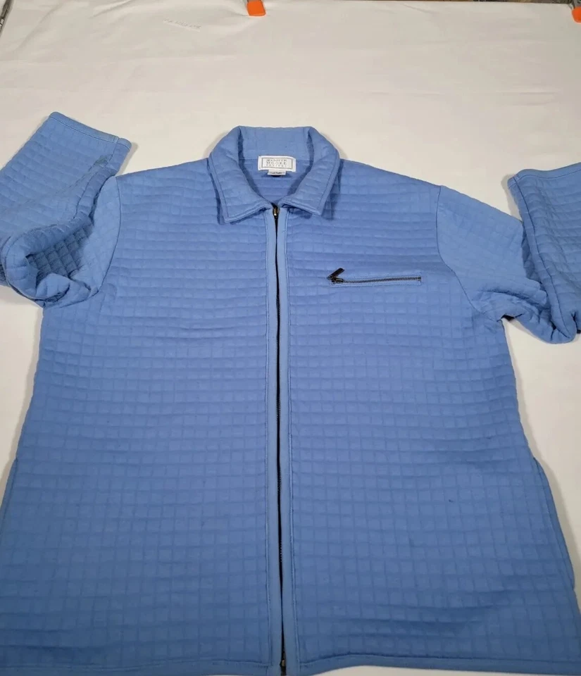 Jennifer Moore Quilted Jacket Adult Size Medium Petite Blue Zip 3 Pocket Womens - Image 3 of 4