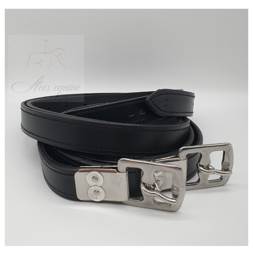 Nuovo robusto non elasticizzato pelle morbida staffa pelle nucleo nylon nero o marrone - Foto 2 di 22
