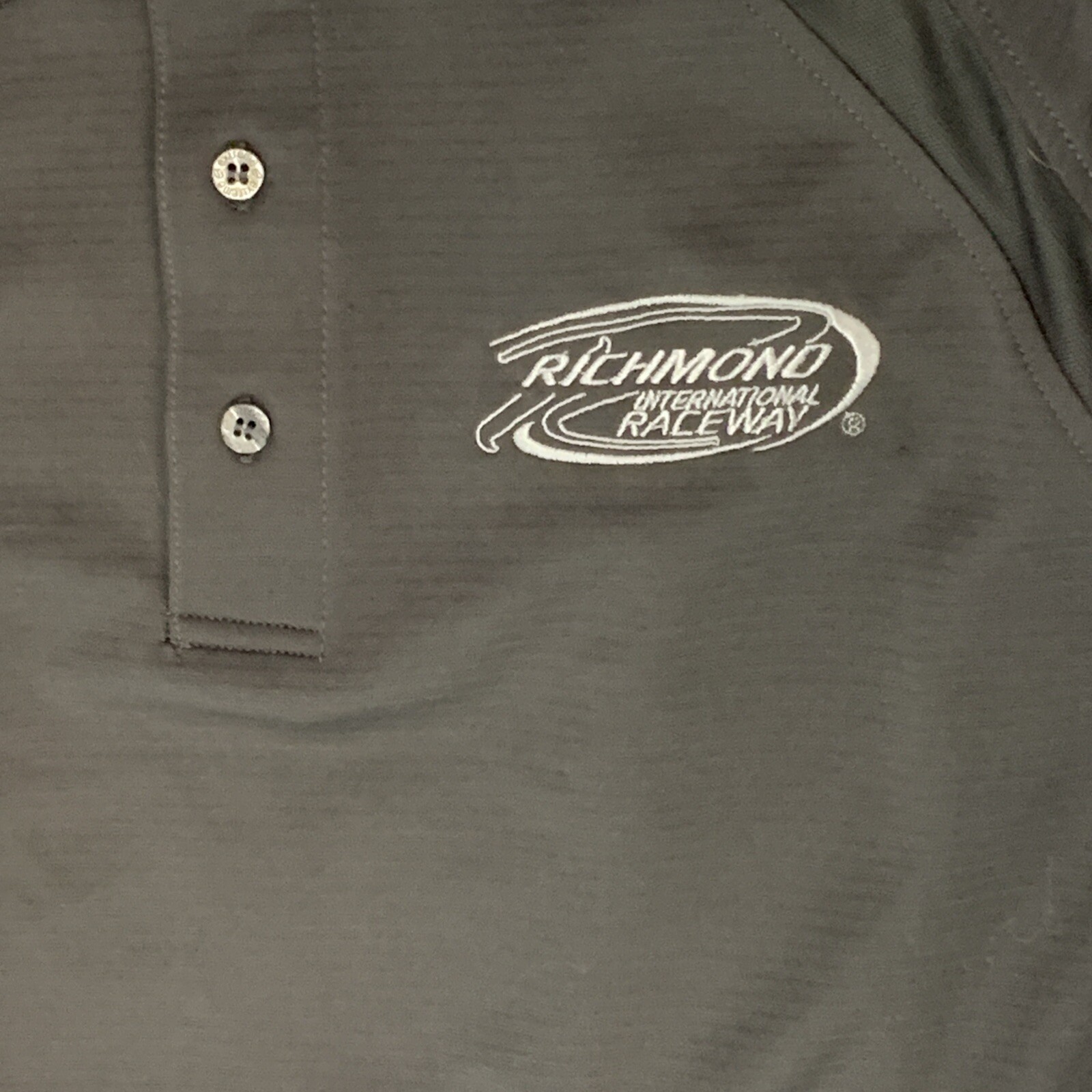 NASCAR Mens Richmond Raceway Polo Shirt Medium Gray Short Sleeve
