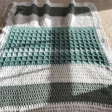 Knitted Throw Blanket Handmade 40x40 Child Toddler Crib