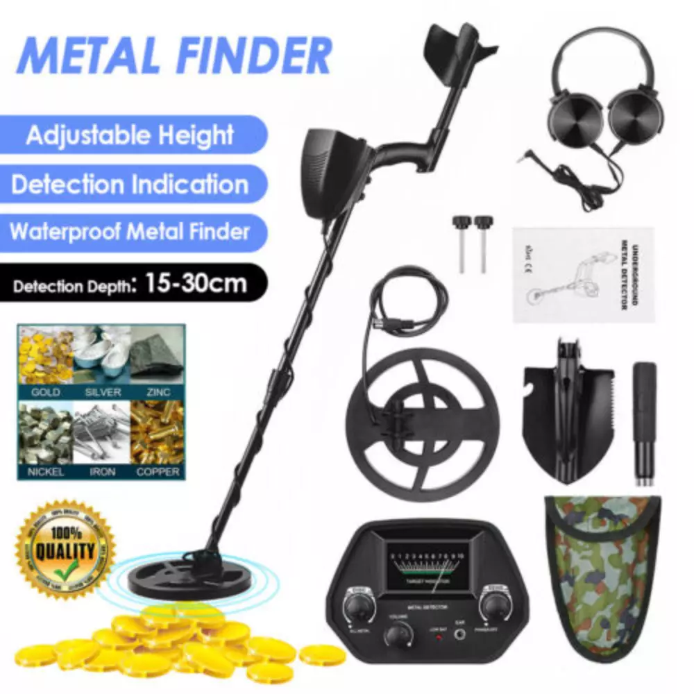 LCD Metal Detector Gold Finder Deep Waterproof Coil w Headphone