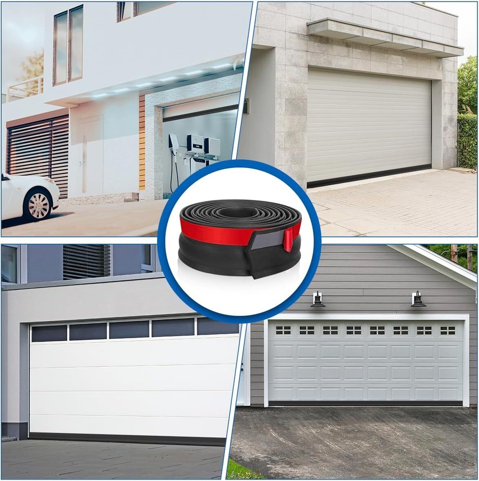 Universal Garage Door Seals, Garage Door Weather Stripping 10FT Rubber