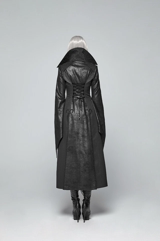 Custom Made to order Gothic PUNK faux leather long maxi coat plus 1x-10x Y190 - Image 4 of 4