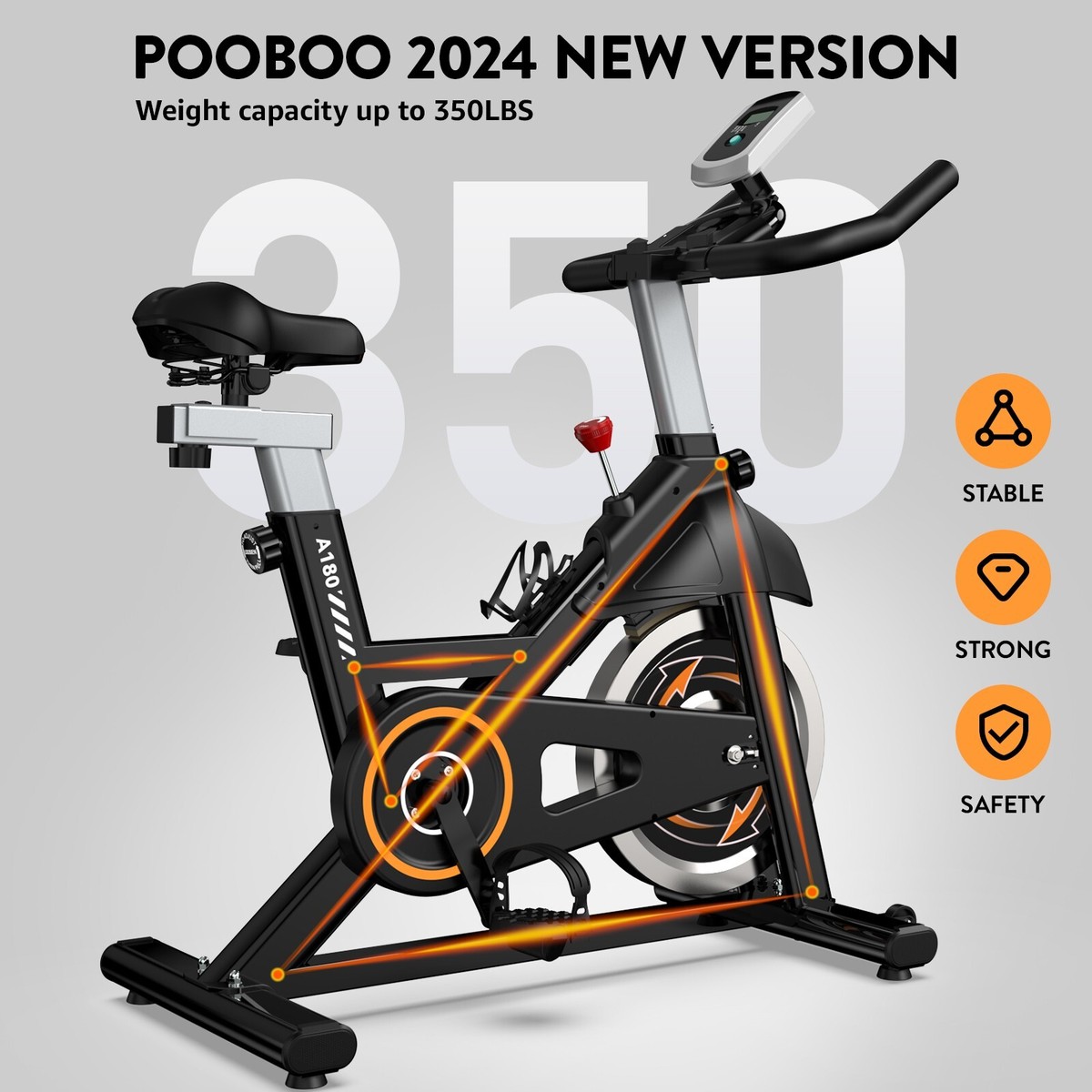Indoor Cycling Bike With Weight Capacity Of 350 Lbs Pooboo Indoor