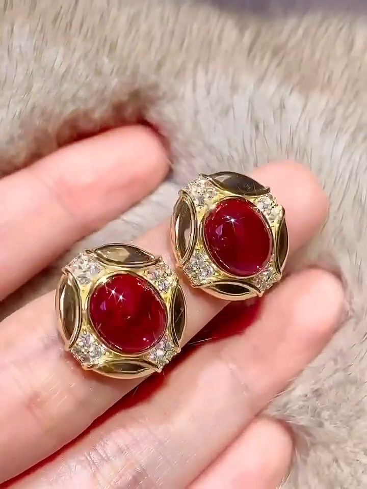 Vintage ruby ​​earrings (Number95) | eBay