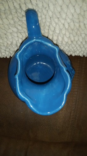 Vintage Stoneware Pitcher 5" Tall Blue - Picture 2 of 4