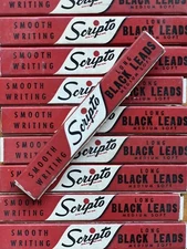 12 Boxes Scripto Smooth Writing Leads Medium Soft E 630 Long Black Leads