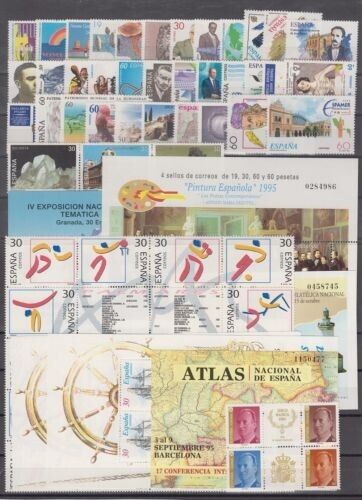 SPAIN - ESPAÑA -  1995 COMPLETE YEAR SET WITH ALL THE STAMPS MNH - Afbeelding 1 van 1
