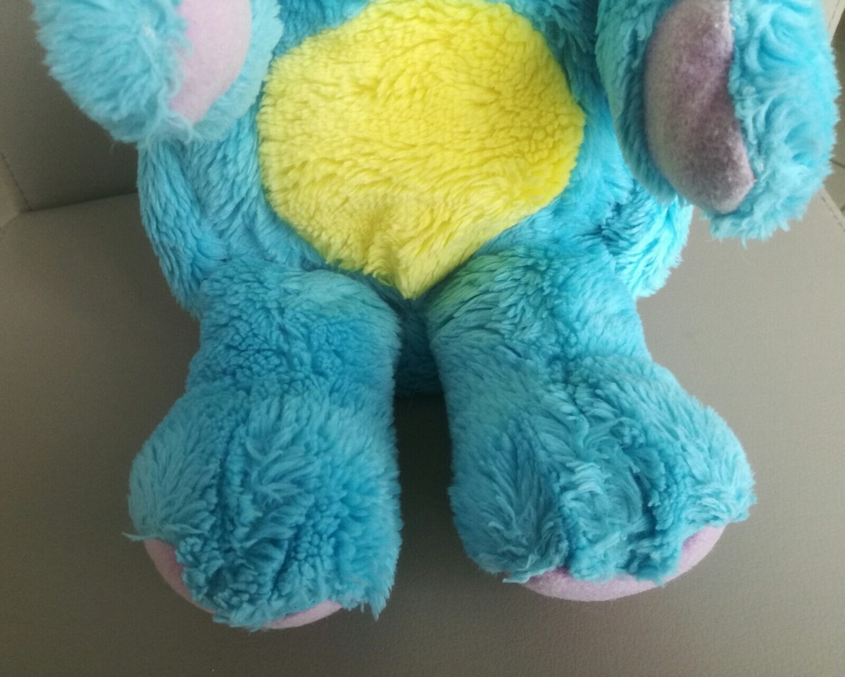 Peluche Popples MATTEL vert et bleu vintage 1986 20 cm