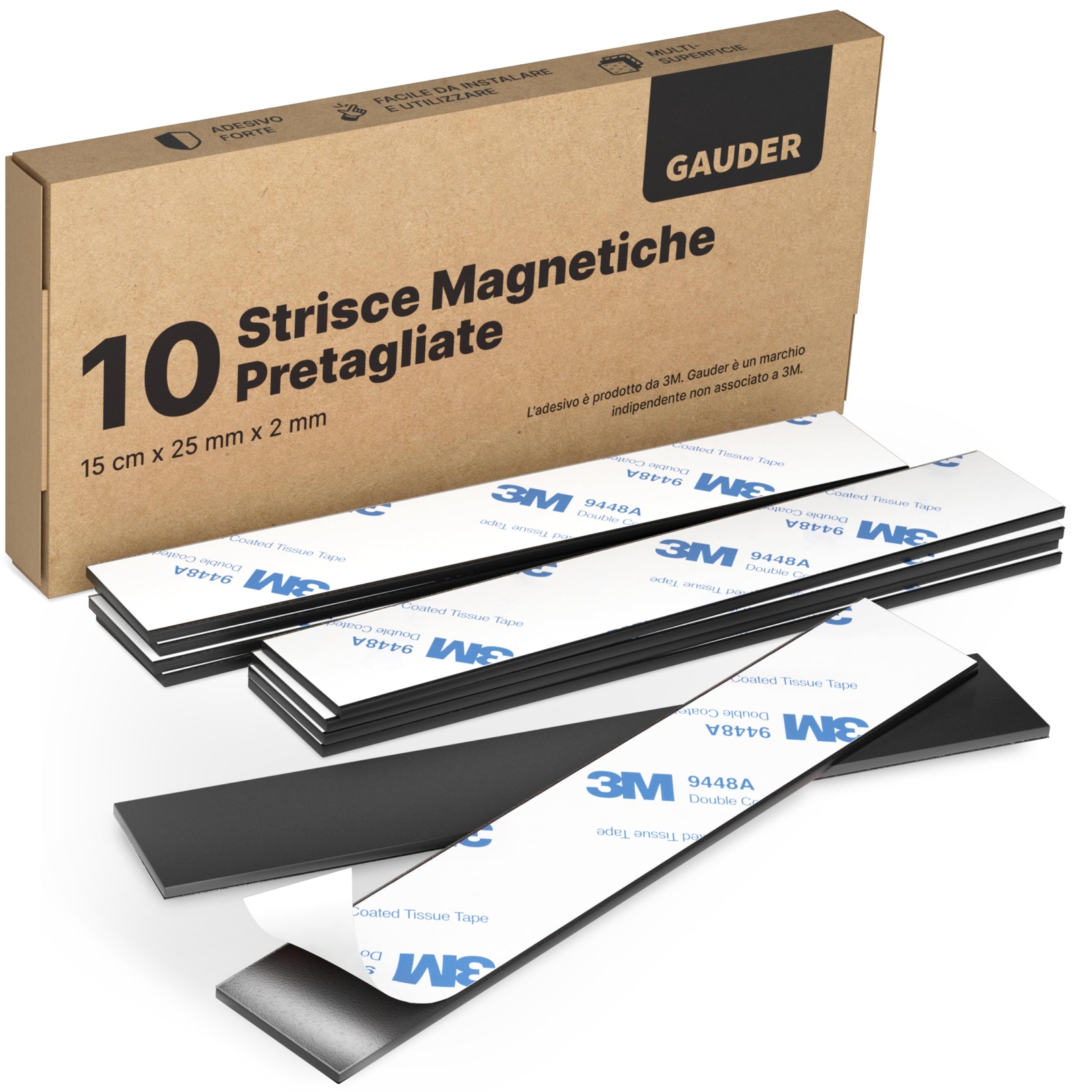 GAUDER Strisce Magnetiche Adesive 10 pezzi | Barra Magnetica per Attrezzi | S...