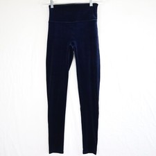 Spanx Leggings Womens Medium Stretch Yoga Pants Soft Blue Velour