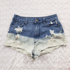 BDG denim cutoff jean shorts acid wash destructed frayed beach womens size 27