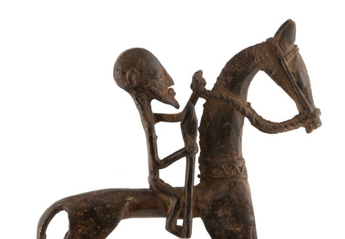 Cavaliere Dogon Bronzo Del Mali Arte Africano -23.5 CM AA374 - Bild 4 von 4