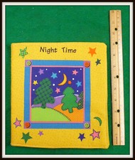 NIGHT TIME - Completed Handmade Cotton Cloth Fabric Soft Book Child Baby Gift