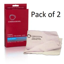 Silver Jewelry Polishing Cloth Connoisseurs 11" x 14" Ultra Soft Cleaner 2PK