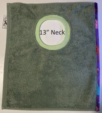 Bib 13" Neck Pull Over Head T-Shirt Special Needs Drool cotton towel green