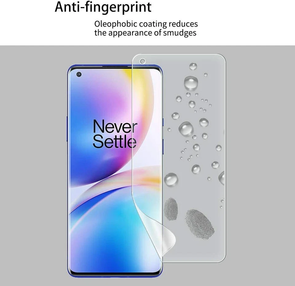 2X 3D Curved Clear Soft PET Full Screen Protector Film For OnePlus 8 / 8 Pro - Image 2 of 4